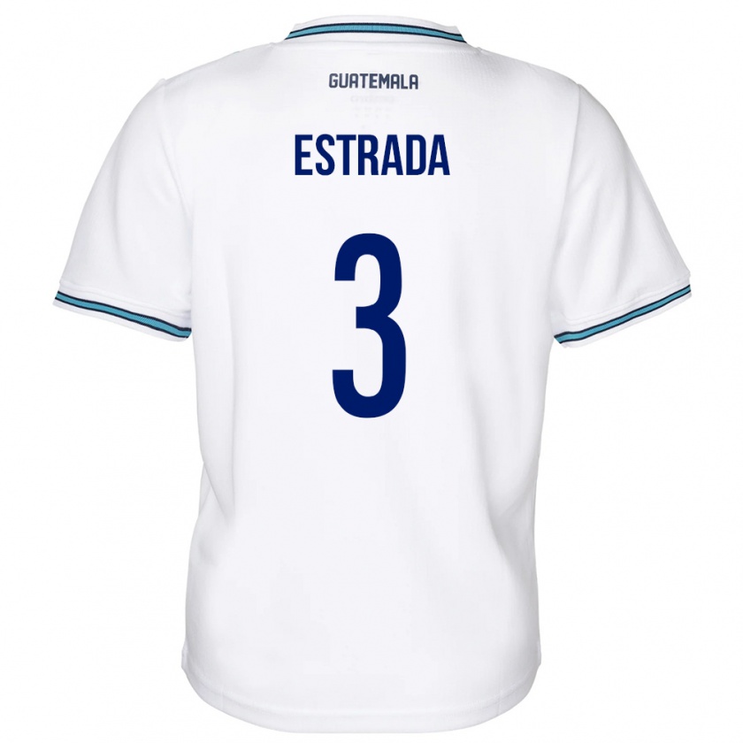 Kandiny Naisten Guatemala Carlos Estrada #3 Valkoinen Kotipaita 24-26 Lyhythihainen Paita T-Paita