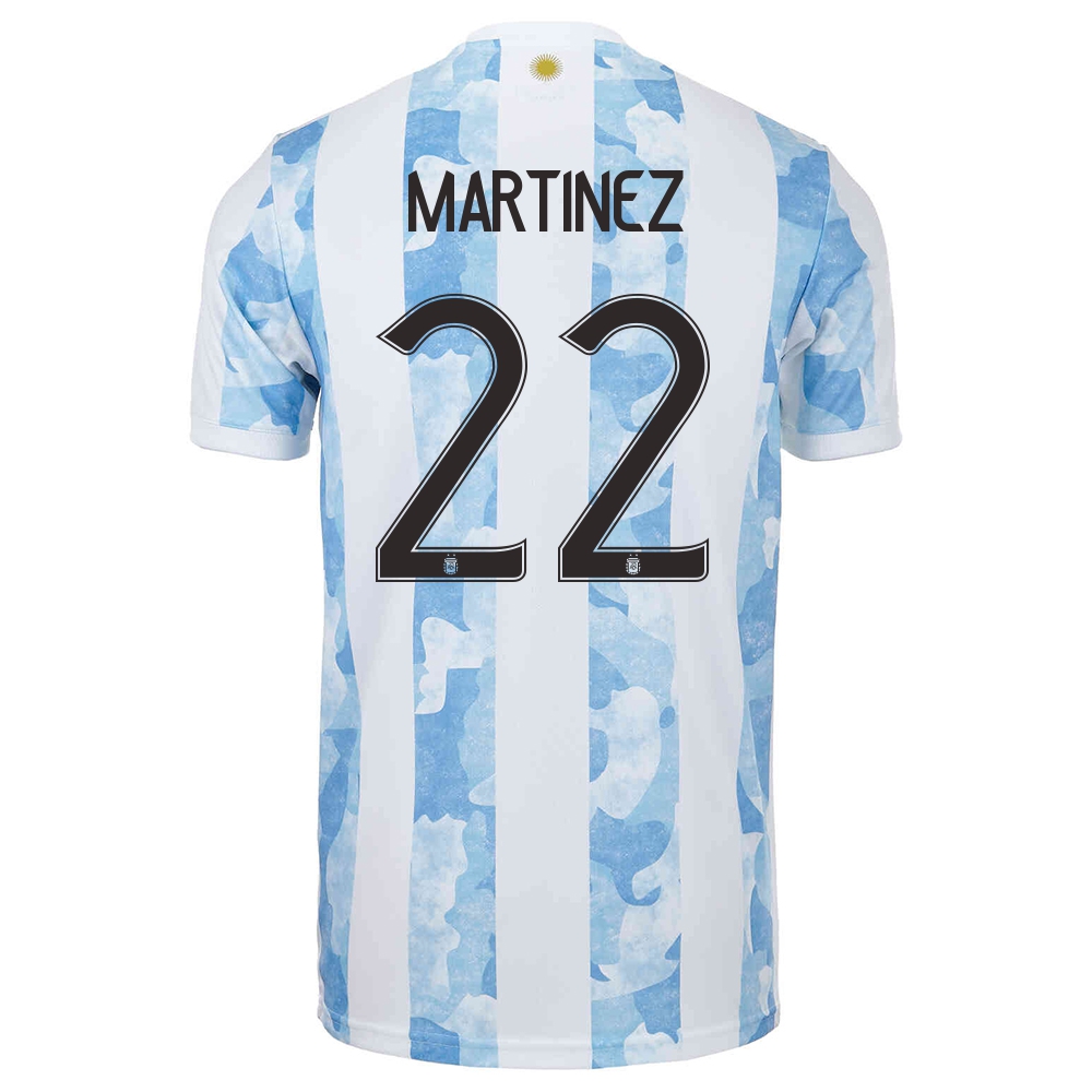Naisten Argentiinan Jalkapallomaajoukkue Lautaro Martinez #22 Kotipaita Sinivalkoinen 2021 Lyhythihainen Paita