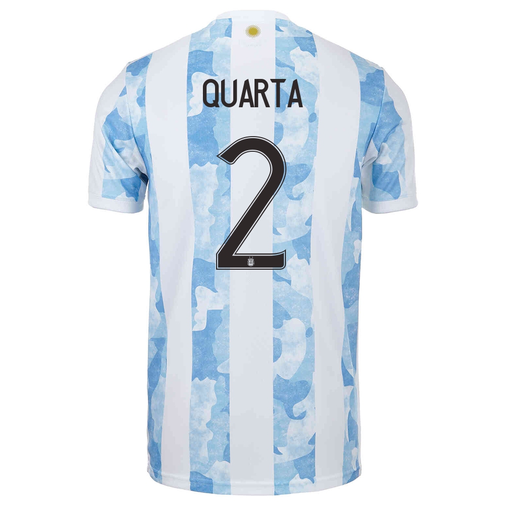 Naisten Argentiinan Jalkapallomaajoukkue Lucas Martinez Quarta #2 Kotipaita Sinivalkoinen 2021 Lyhythihainen Paita