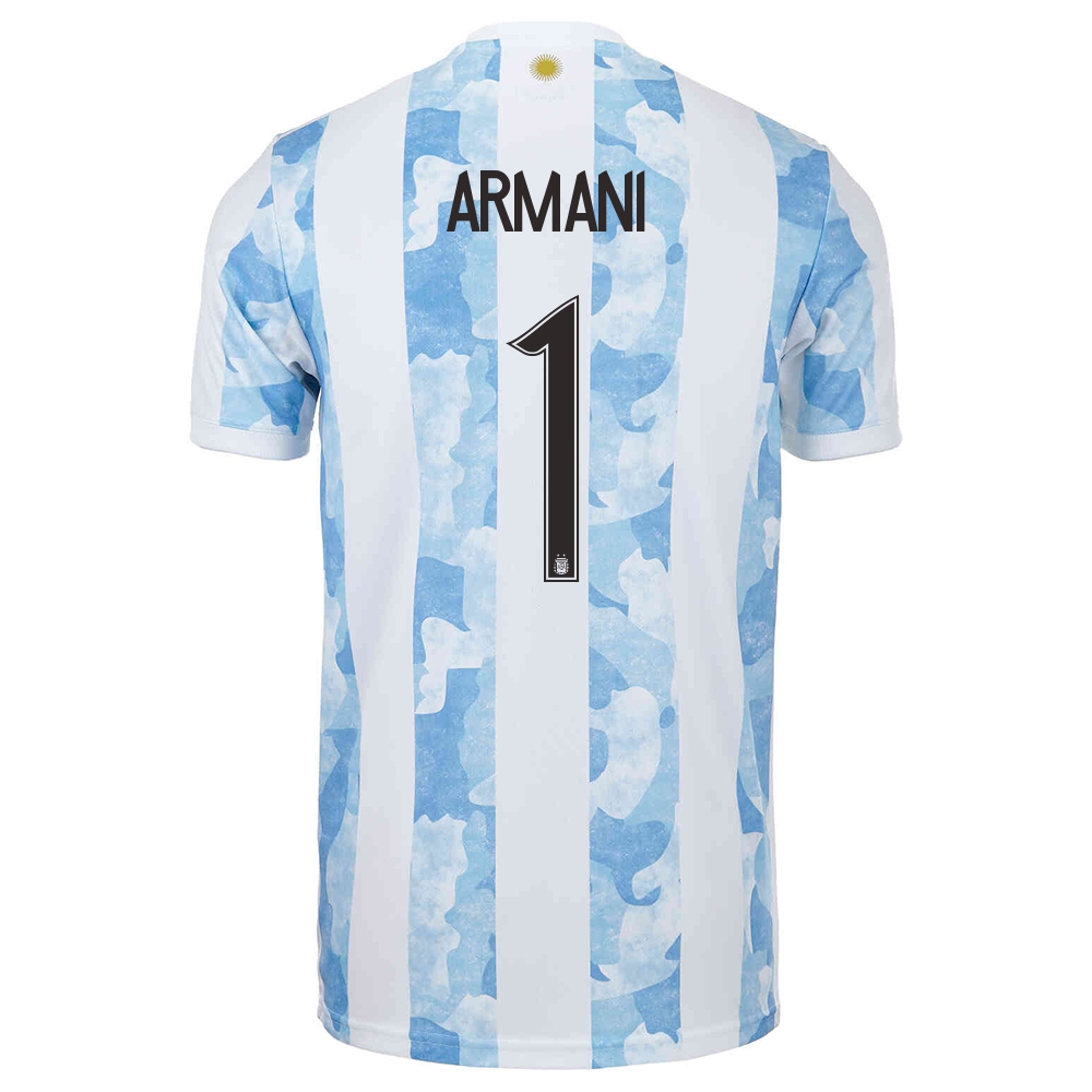 Naisten Argentiinan Jalkapallomaajoukkue Franco Armani #1 Kotipaita Sinivalkoinen 2021 Lyhythihainen Paita