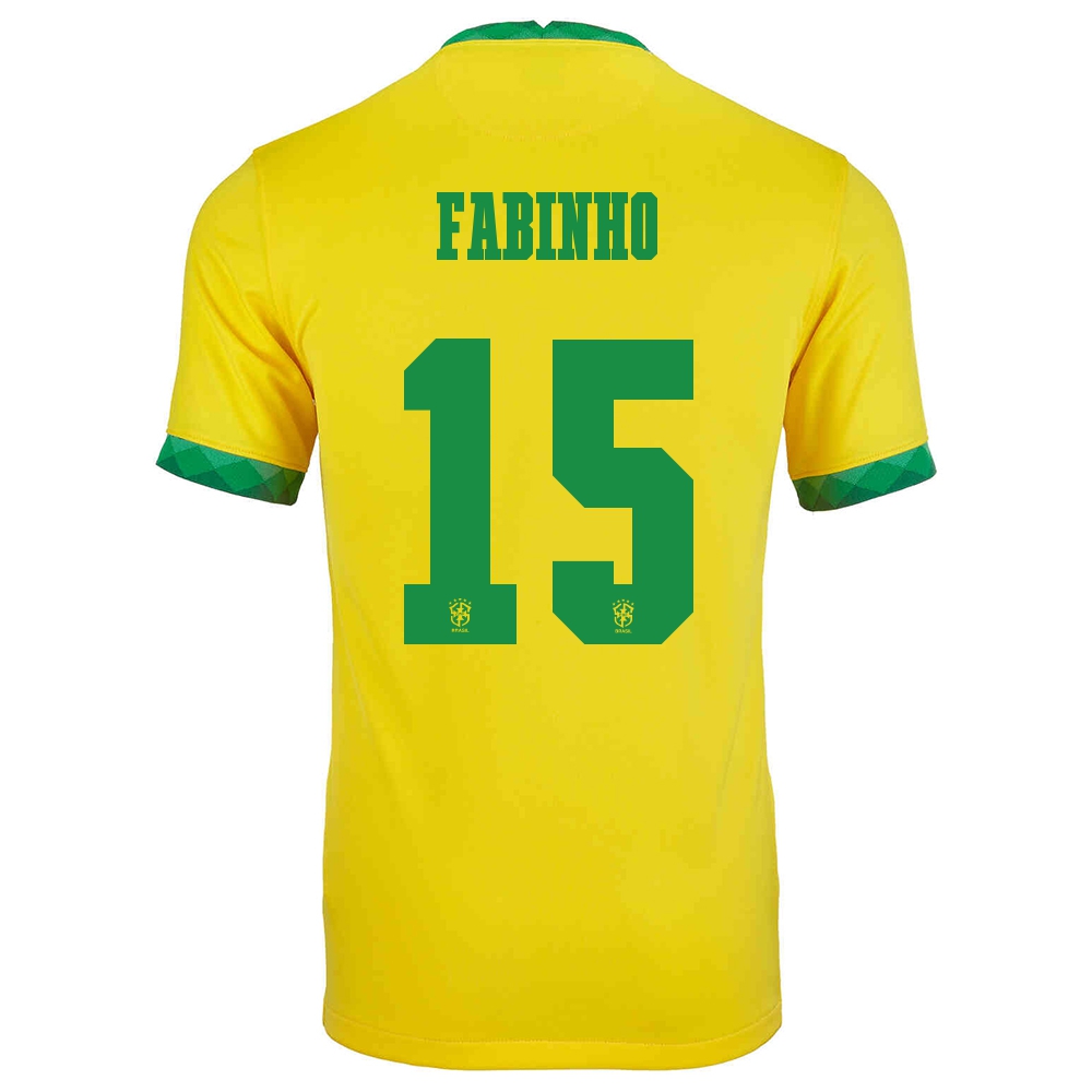 Naisten Brasilian Jalkapallomaajoukkue Fabinho #15 Kotipaita Keltainen 2021 Lyhythihainen Paita