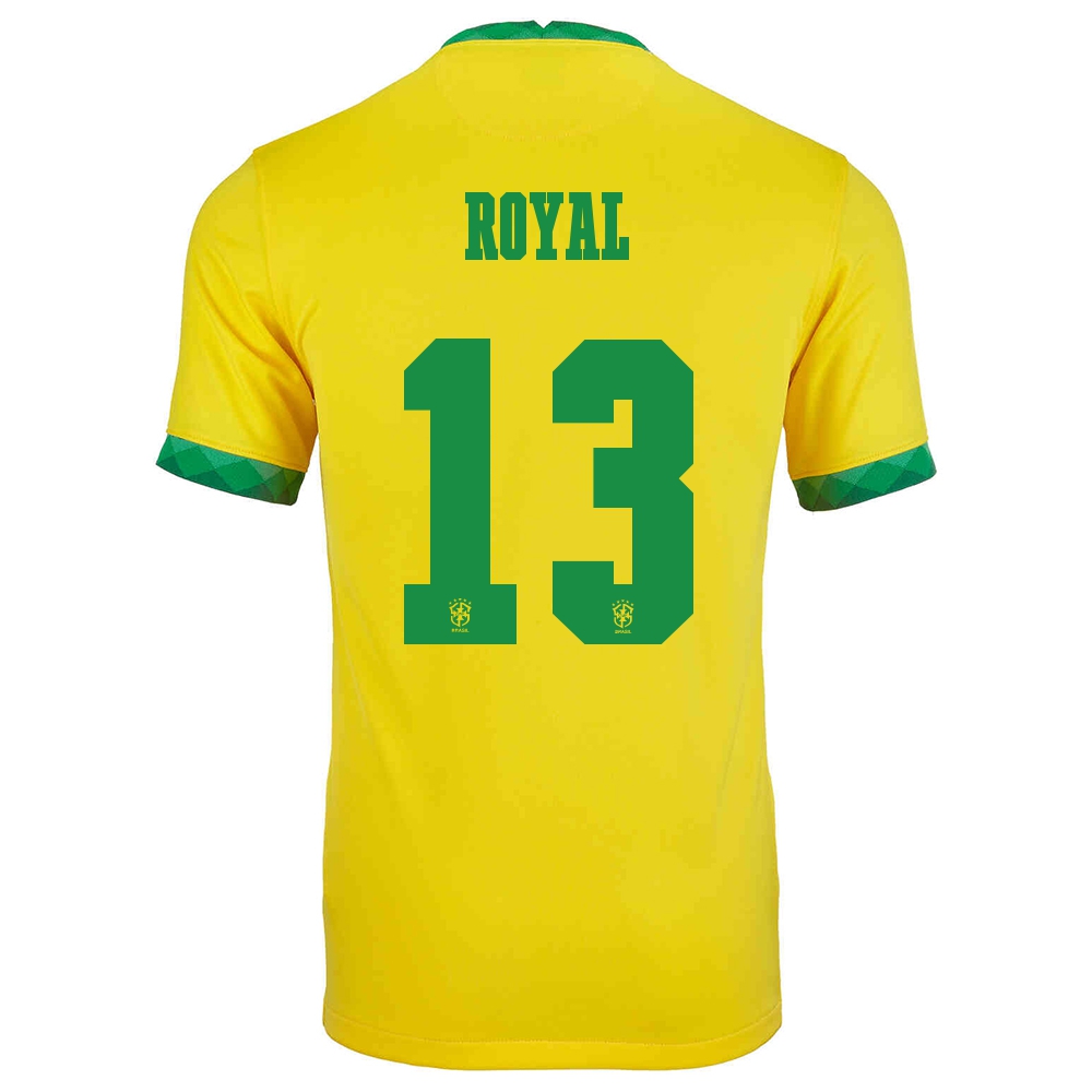 Naisten Brasilian Jalkapallomaajoukkue Emerson Royal #13 Kotipaita Keltainen 2021 Lyhythihainen Paita