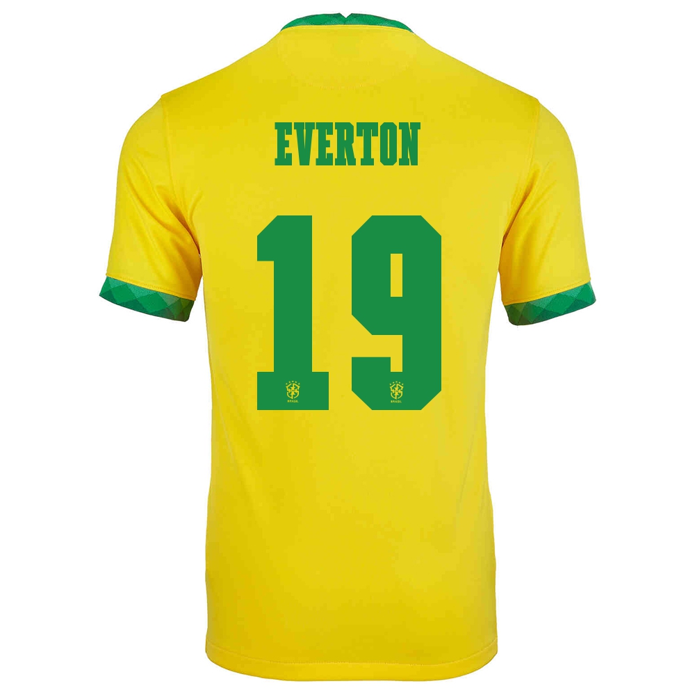 Lapset Brasilian Jalkapallomaajoukkue Everton #19 Kotipaita Keltainen 2021 Lyhythihainen Paita