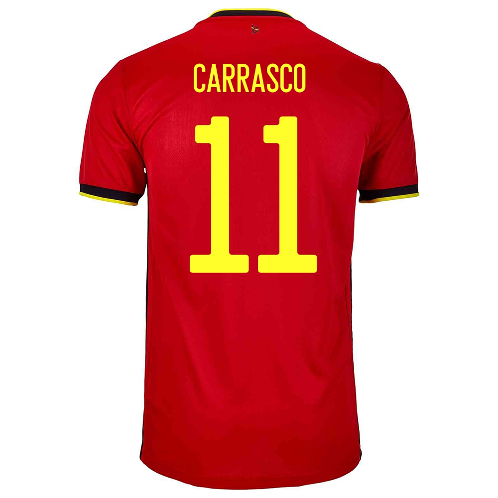 Naisten Belgian Jalkapallomaajoukkue Yannick Carrasco #11 Kotipaita Punainen 2021 Lyhythihainen Paita