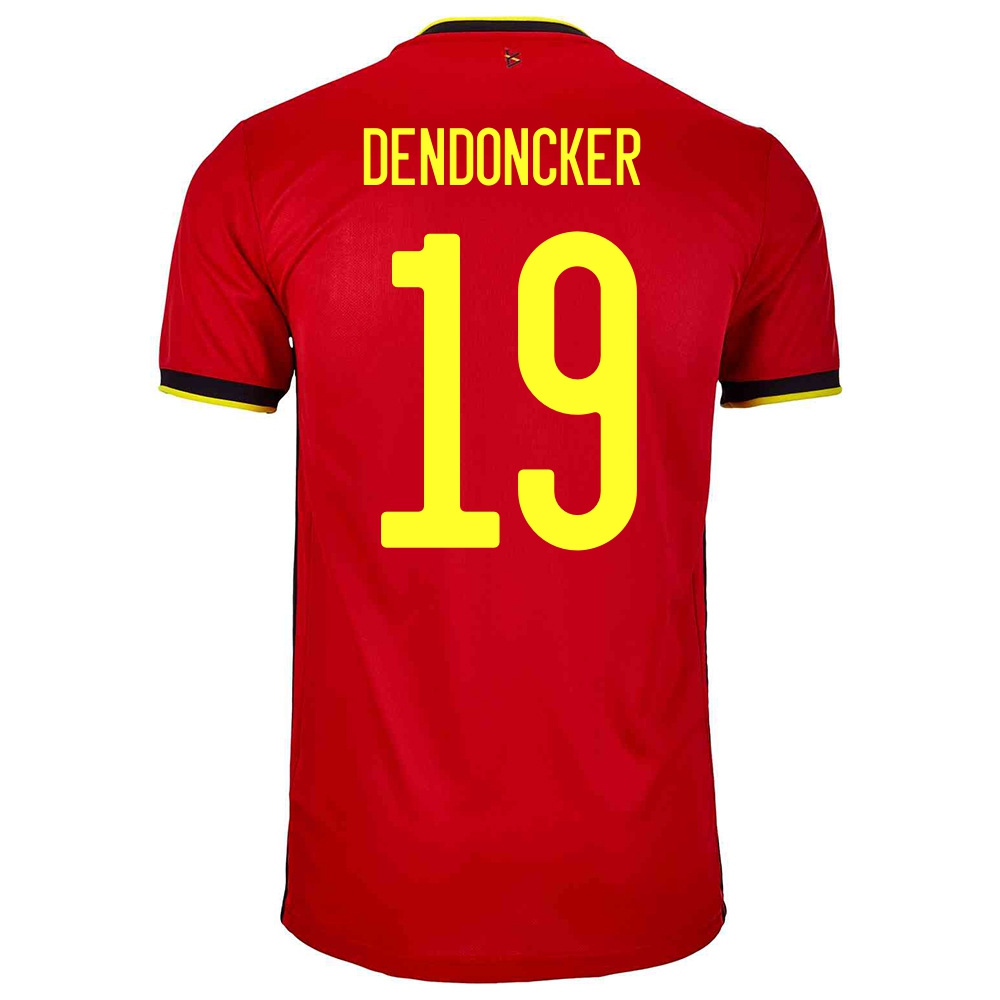 Naisten Belgian Jalkapallomaajoukkue Leander Dendoncker #19 Kotipaita Punainen 2021 Lyhythihainen Paita