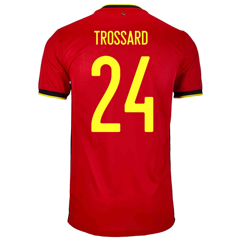 Naisten Belgian Jalkapallomaajoukkue Leandro Trossard #24 Kotipaita Punainen 2021 Lyhythihainen Paita