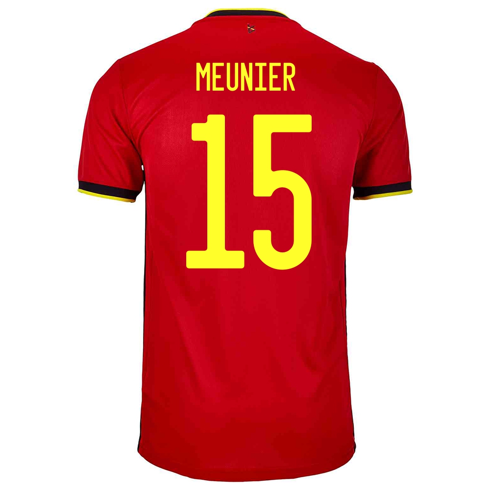 Lapset Belgian Jalkapallomaajoukkue Thomas Meunier #15 Kotipaita Punainen 2021 Lyhythihainen Paita