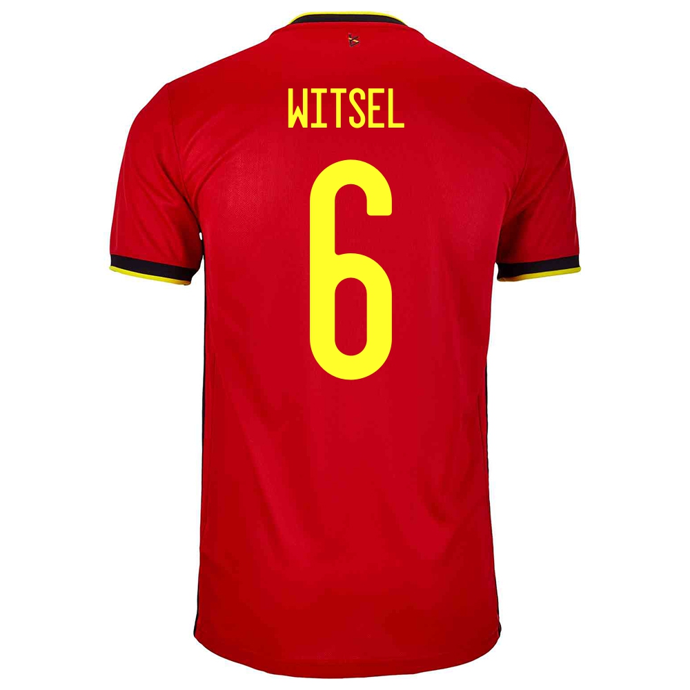 Lapset Belgian Jalkapallomaajoukkue Axel Witsel #6 Kotipaita Punainen 2021 Lyhythihainen Paita