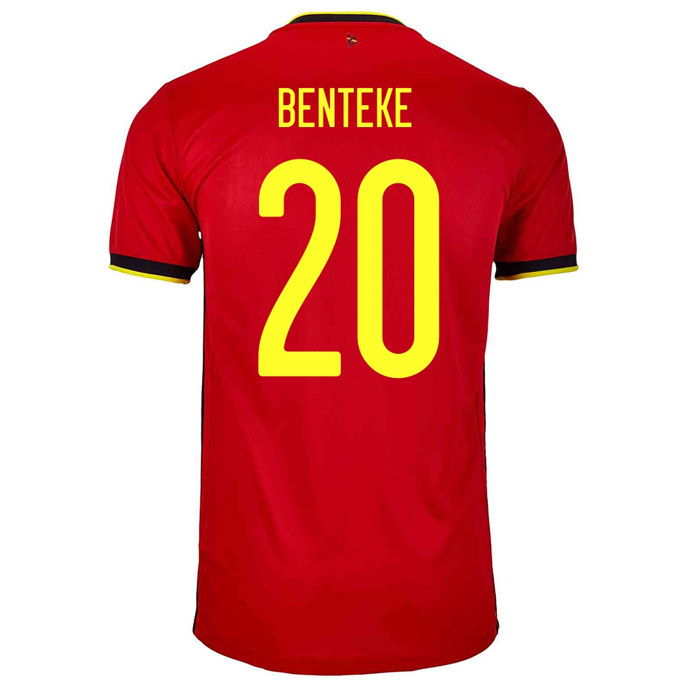 Lapset Belgian Jalkapallomaajoukkue Christian Benteke #20 Kotipaita Punainen 2021 Lyhythihainen Paita