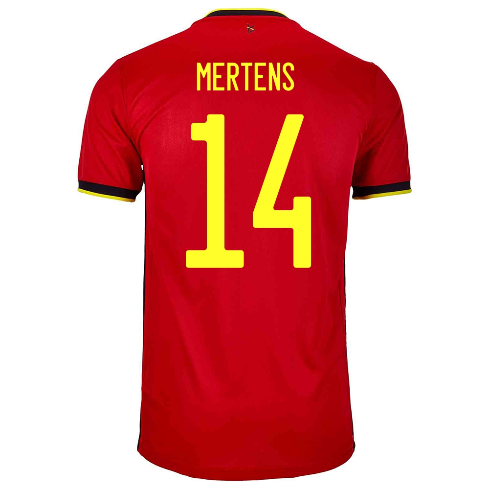 Lapset Belgian Jalkapallomaajoukkue Dries Mertens #14 Kotipaita Punainen 2021 Lyhythihainen Paita