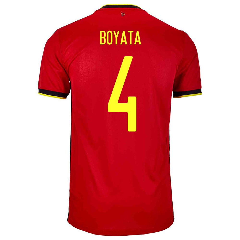 Lapset Belgian Jalkapallomaajoukkue Dedryck Boyata #4 Kotipaita Punainen 2021 Lyhythihainen Paita