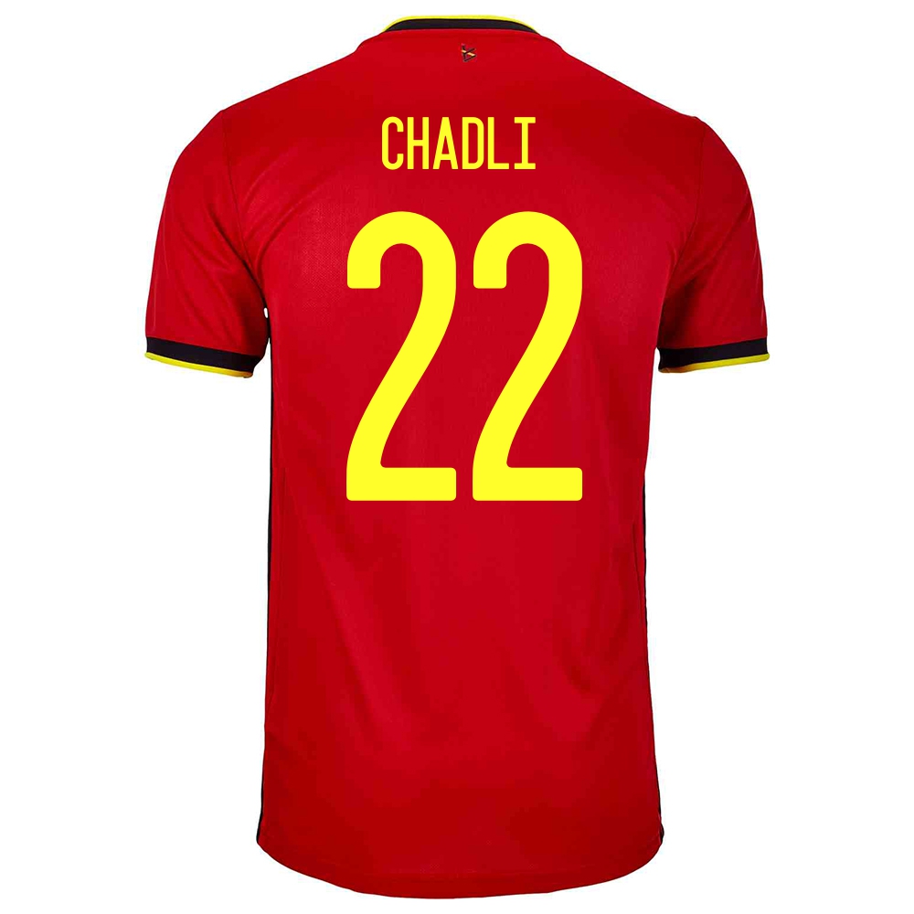 Lapset Belgian Jalkapallomaajoukkue Nacer Chadli #22 Kotipaita Punainen 2021 Lyhythihainen Paita