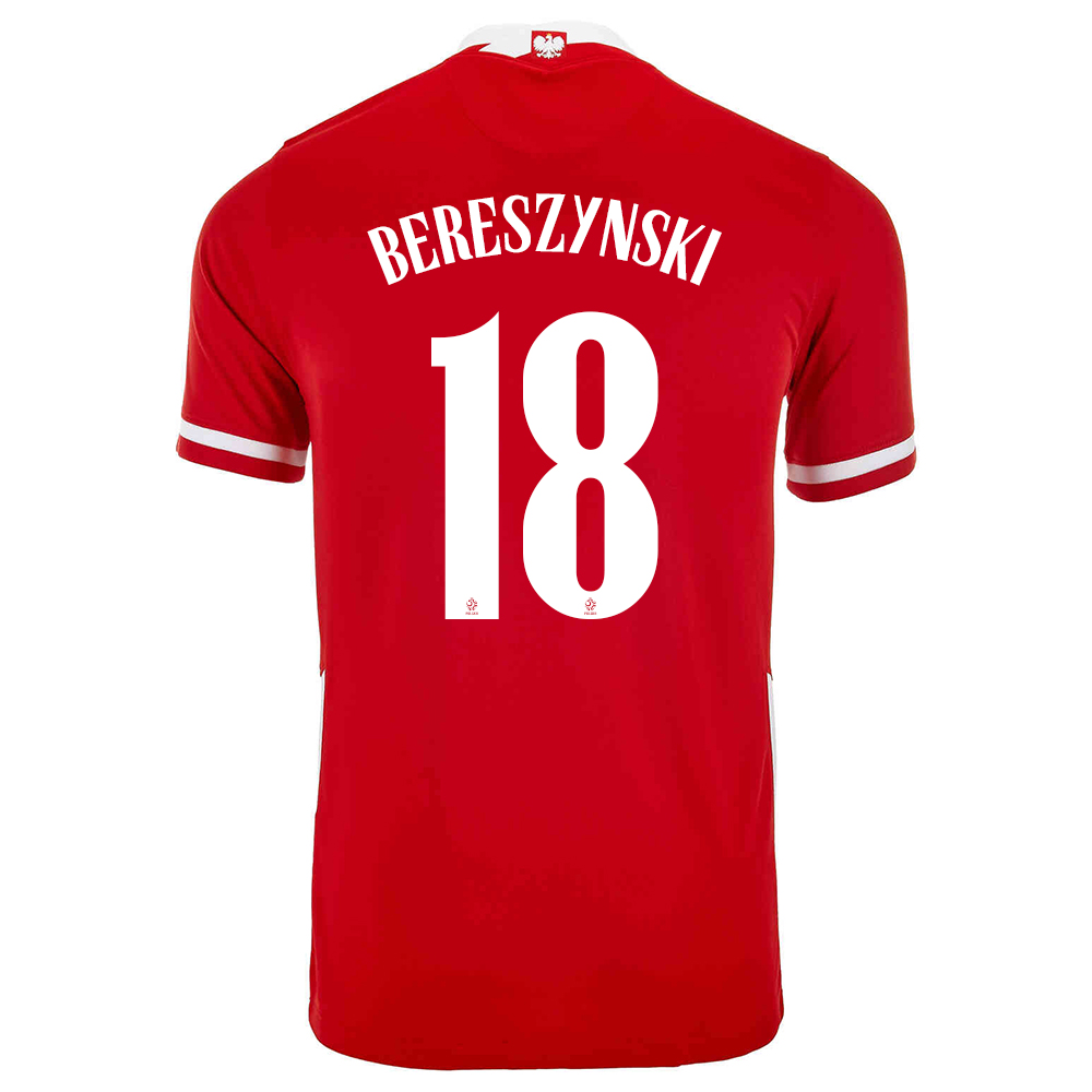 Lapset Puolan Jalkapallomaajoukkue Bartosz Bereszynski #18 Kotipaita Punainen 2021 Lyhythihainen Paita