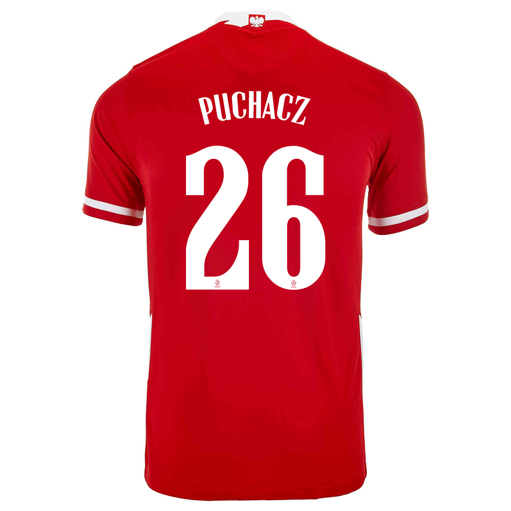 Naisten Puolan Jalkapallomaajoukkue Tymoteusz Puchacz #26 Kotipaita Punainen 2021 Lyhythihainen Paita