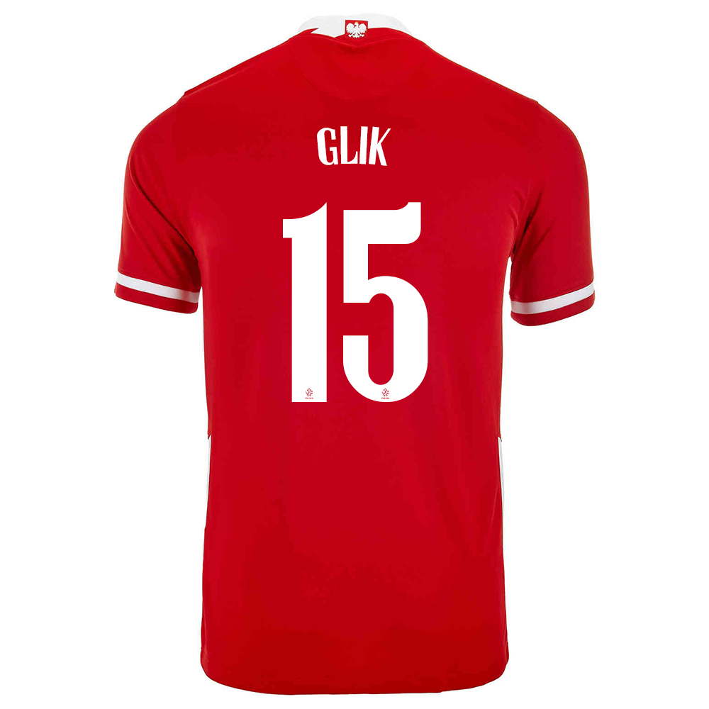 Lapset Puolan Jalkapallomaajoukkue Kamil Glik #15 Kotipaita Punainen 2021 Lyhythihainen Paita
