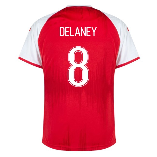 Naisten Tanskan Jalkapallomaajoukkue Thomas Delaney #8 Kotipaita Punainen 2021 Lyhythihainen Paita