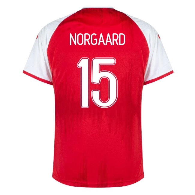 Naisten Tanskan Jalkapallomaajoukkue Christian Norgaard #15 Kotipaita Punainen 2021 Lyhythihainen Paita