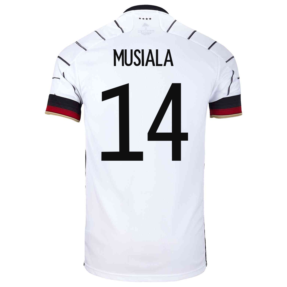 Miesten Saksan Jalkapallomaajoukkue Jamal Musiala #14 Kotipaita Valkoinen 2021 Lyhythihainen Paita
