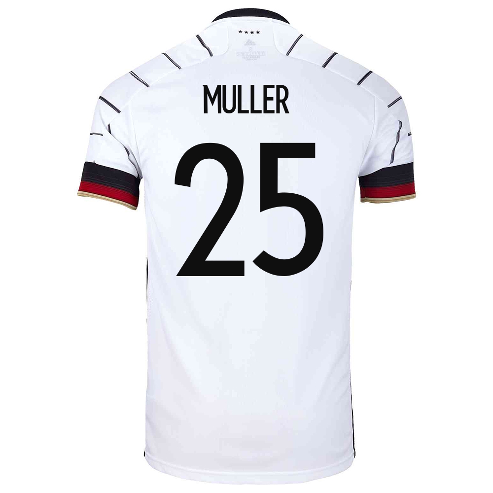 Naisten Saksan Jalkapallomaajoukkue Thomas Muller #25 Kotipaita Valkoinen 2021 Lyhythihainen Paita