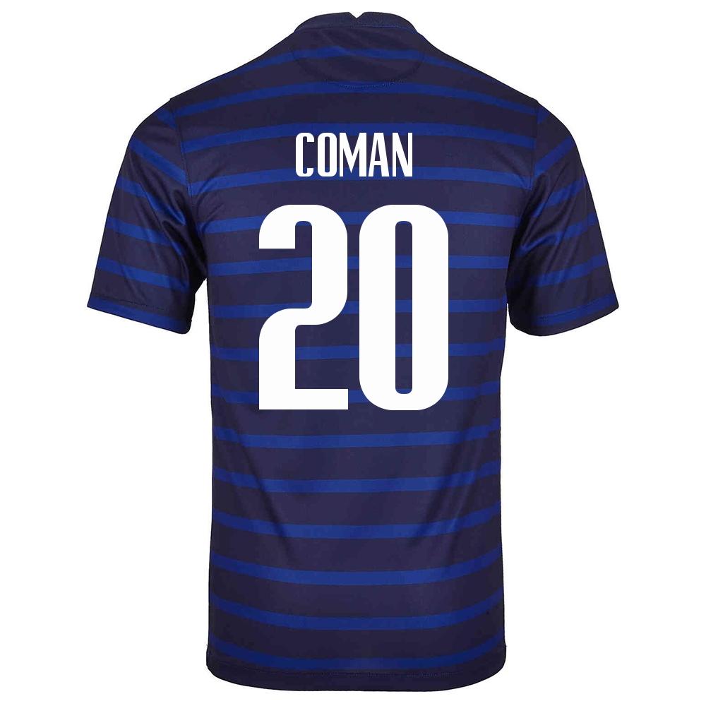 Miesten Ranskan Jalkapallomaajoukkue Kingsley Coman #20 Kotipaita Tummansininen 2021 Lyhythihainen Paita