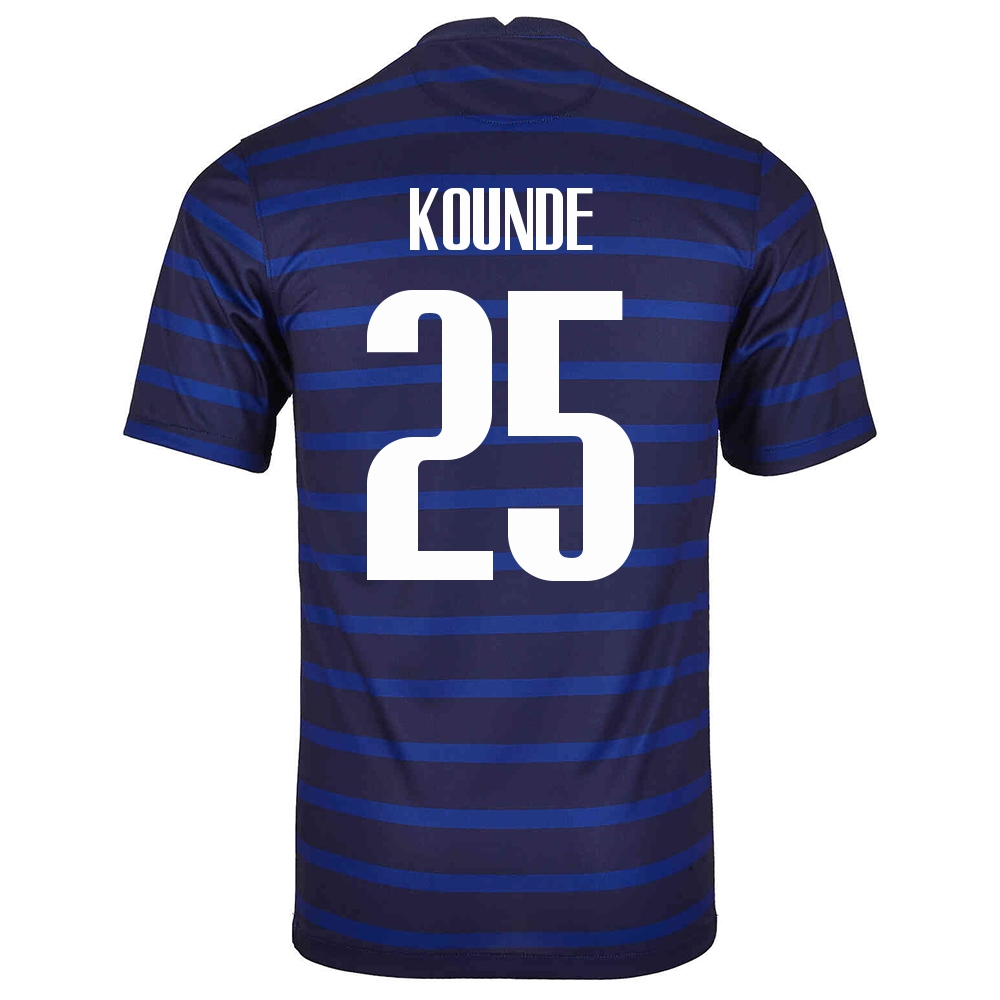 Lapset Ranskan Jalkapallomaajoukkue Jules Kounde #25 Kotipaita Tummansininen 2021 Lyhythihainen Paita