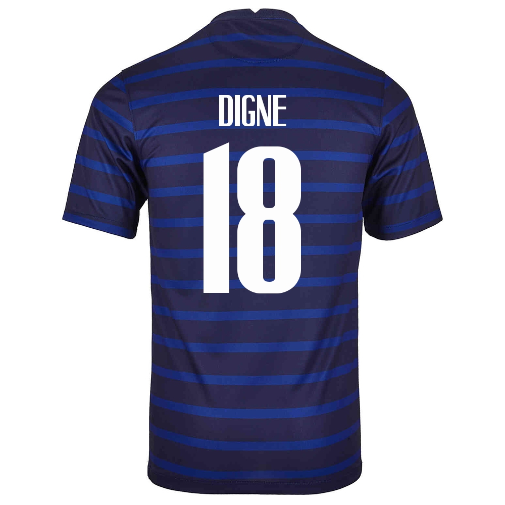 Naisten Ranskan Jalkapallomaajoukkue Lucas Digne #18 Kotipaita Tummansininen 2021 Lyhythihainen Paita