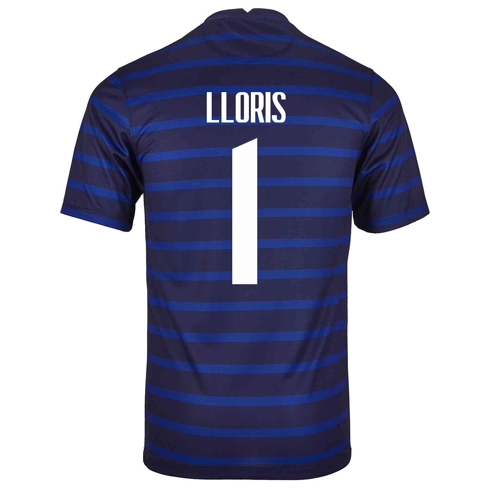 Lapset Ranskan Jalkapallomaajoukkue Hugo Lloris #1 Kotipaita Tummansininen 2021 Lyhythihainen Paita