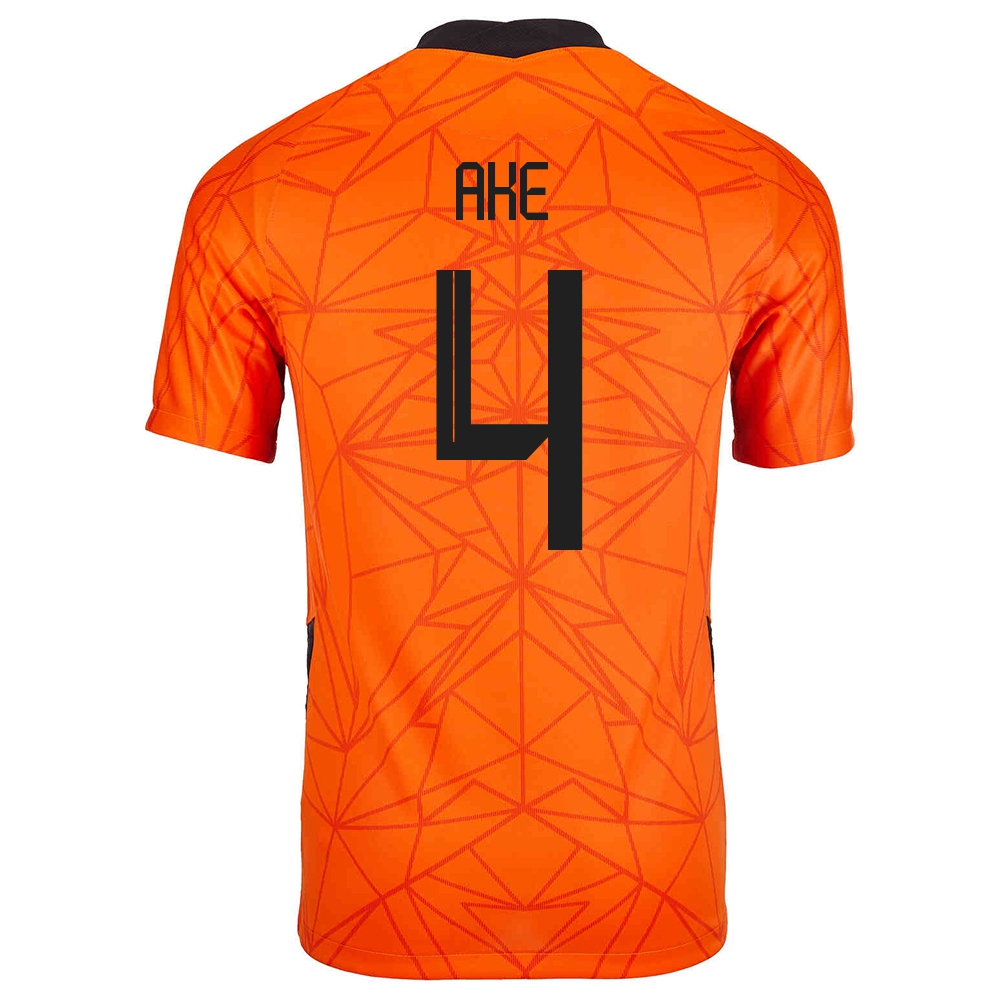 Lapset Alankomaiden Jalkapallomaajoukkue Nathan Ake #4 Kotipaita Oranssi 2021 Lyhythihainen Paita