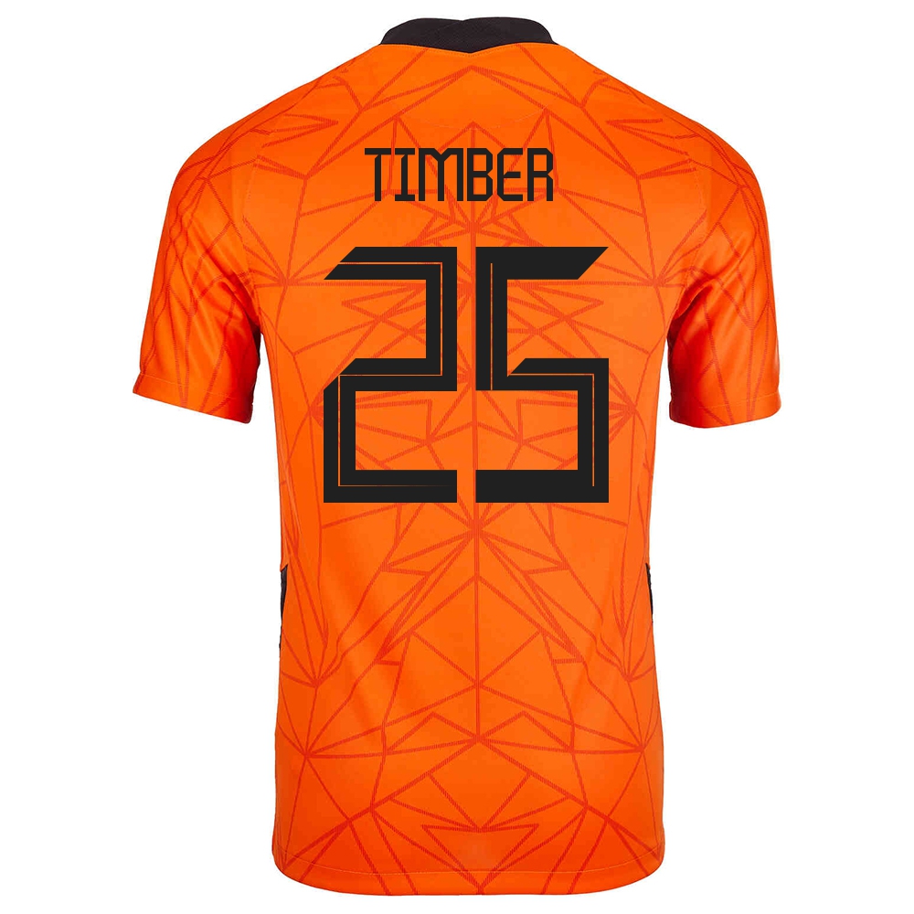 Miesten Alankomaiden Jalkapallomaajoukkue Jurrien Timber #25 Kotipaita Oranssi 2021 Lyhythihainen Paita