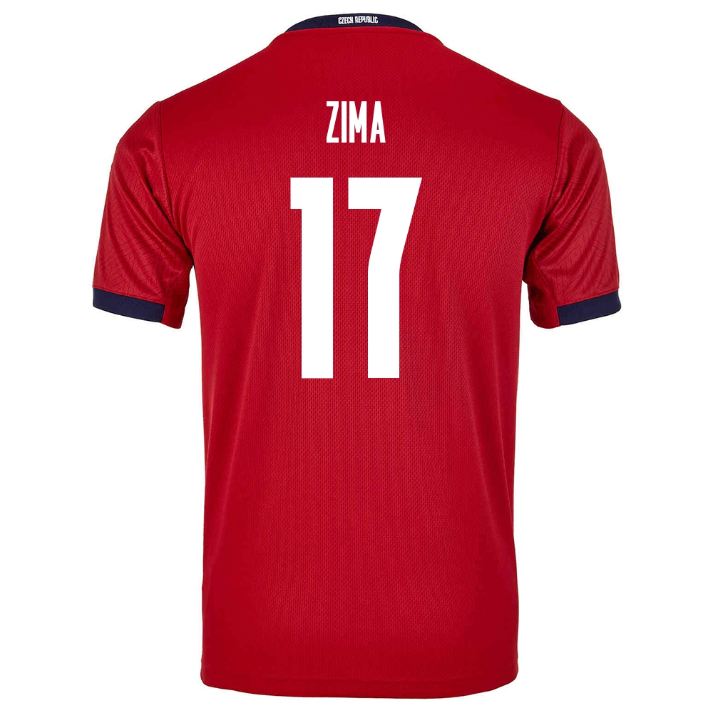 Lapset Tšekin Jalkapallomaajoukkue David Zima #17 Kotipaita Punainen 2021 Lyhythihainen Paita