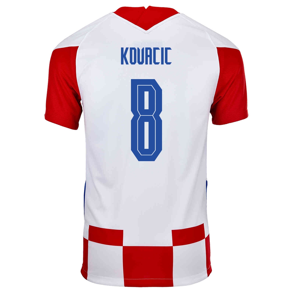 Lapset Kroatian Jalkapallomaajoukkue Mateo Kovacic #8 Kotipaita Punainen Valkoinen 2021 Lyhythihainen Paita
