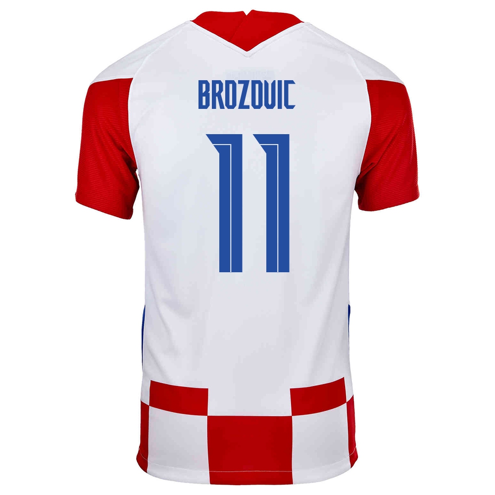 Naisten Kroatian Jalkapallomaajoukkue Marcelo Brozovic #11 Kotipaita Punainen Valkoinen 2021 Lyhythihainen Paita