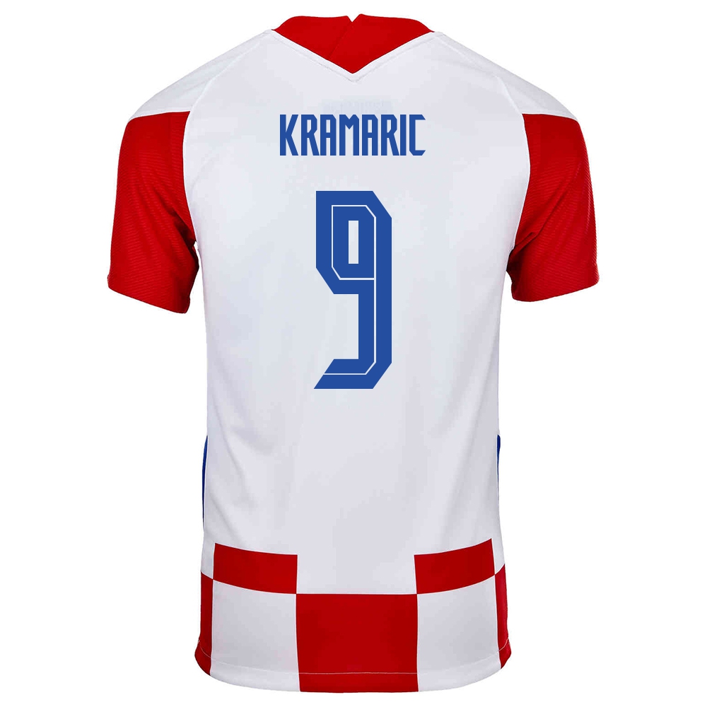 Naisten Kroatian jalkapallomaajoukkue Andrej Kramaric #9 Kotipaita Punainen Valkoinen 2021 Lyhythihainen Paita