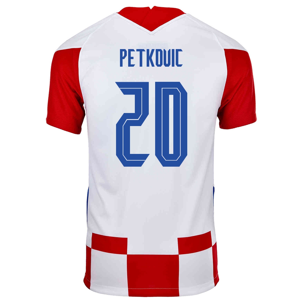 Naisten Kroatian jalkapallomaajoukkue Bruno Petkovic #20 Kotipaita Punainen Valkoinen 2021 Lyhythihainen Paita