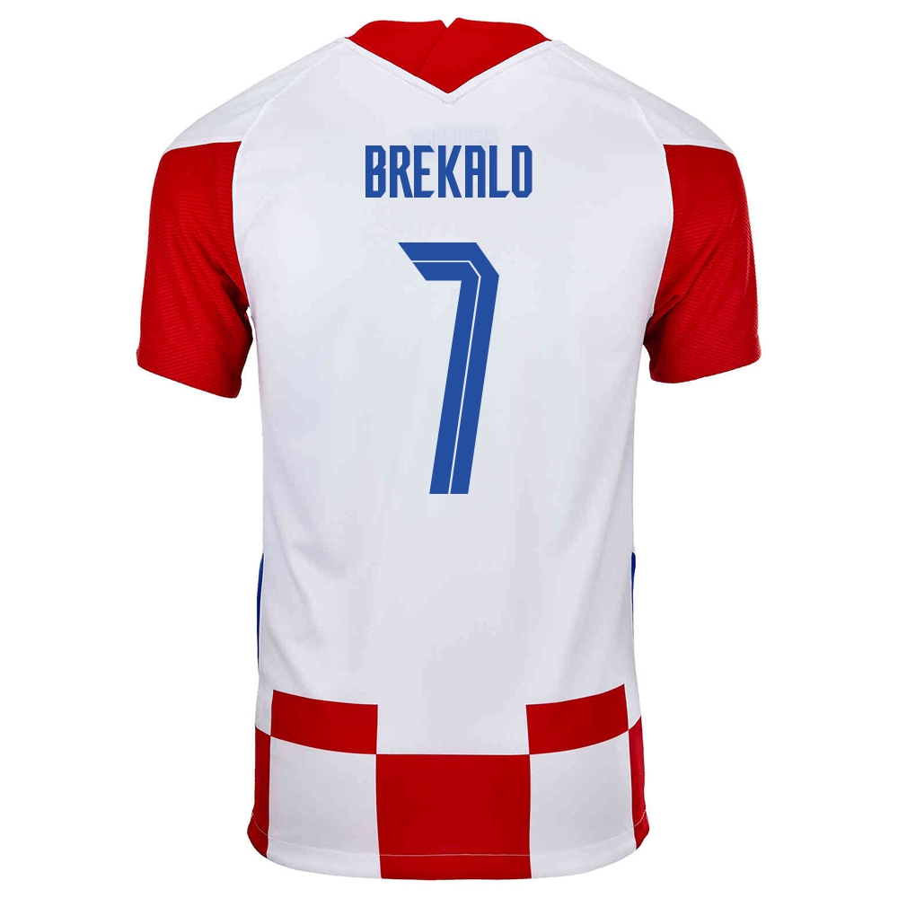 Miesten Kroatian Jalkapallomaajoukkue Josip Brekalo #7 Kotipaita Punainen Valkoinen 2021 Lyhythihainen Paita