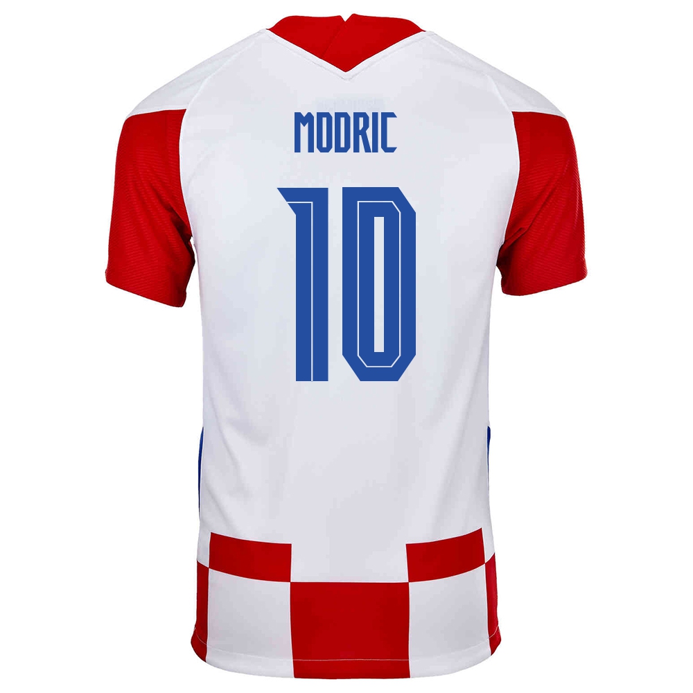 Naisten Kroatian Jalkapallomaajoukkue Luka Modric #10 Kotipaita Punainen Valkoinen 2021 Lyhythihainen Paita
