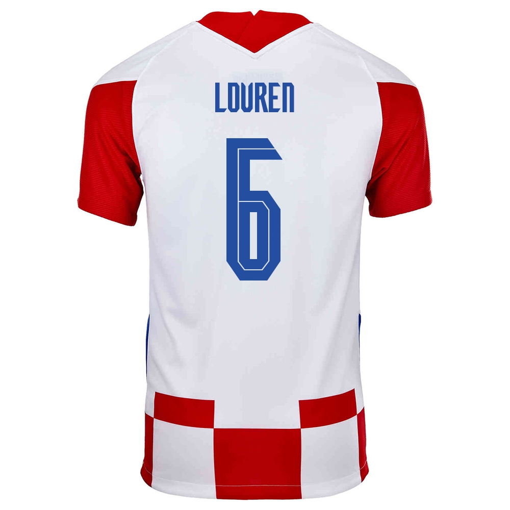 Lapset Kroatian Jalkapallomaajoukkue Dejan Lovren #6 Kotipaita Punainen Valkoinen 2021 Lyhythihainen Paita