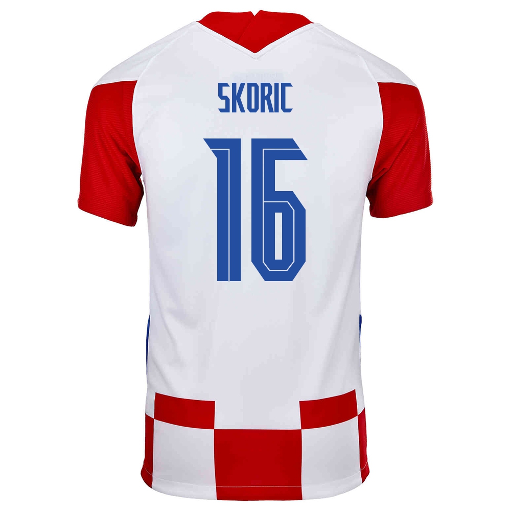 Miesten Kroatian Jalkapallomaajoukkue Mile Skoric #16 Kotipaita Punainen Valkoinen 2021 Lyhythihainen Paita