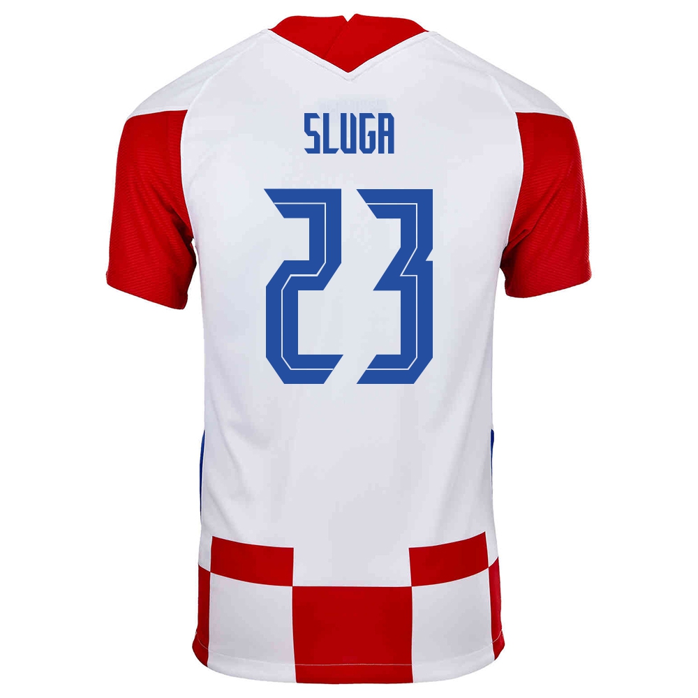 Naisten Kroatian Jalkapallomaajoukkue Simon Sluga #23 Kotipaita Punainen Valkoinen 2021 Lyhythihainen Paita