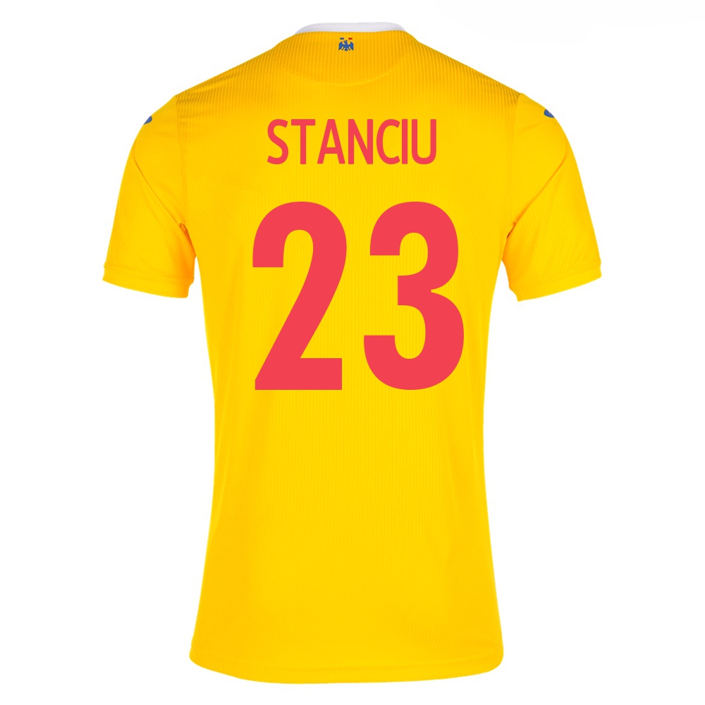 Miesten Romanian Jalkapallomaajoukkue Nicolae Stanciu #23 Kotipaita Keltainen 2021 Lyhythihainen Paita