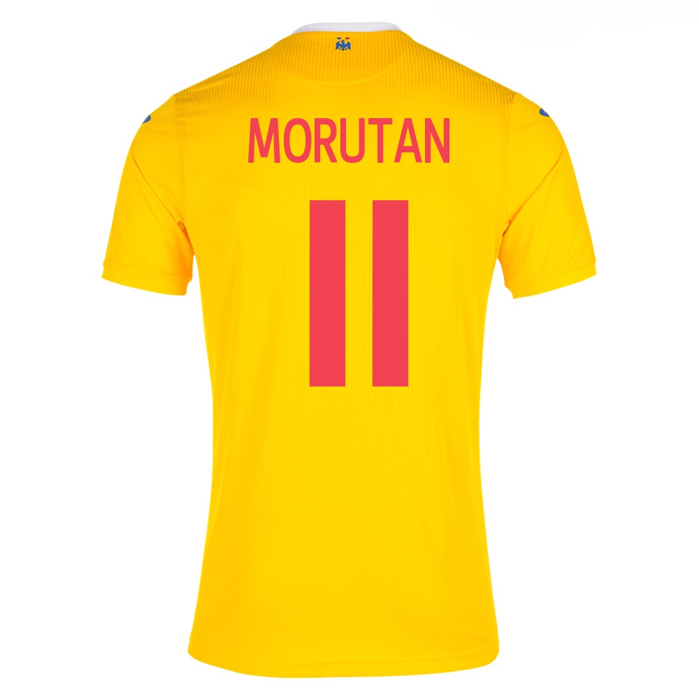 Naisten Romanian Jalkapallomaajoukkue Olimpiu Morutan #11 Kotipaita Keltainen 2021 Lyhythihainen Paita