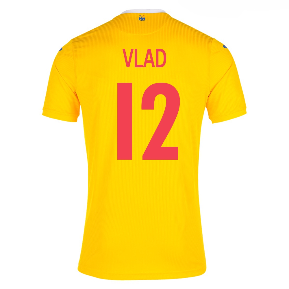 Naisten Romanian Jalkapallomaajoukkue Andrei Vlad #12 Kotipaita Keltainen 2021 Lyhythihainen Paita