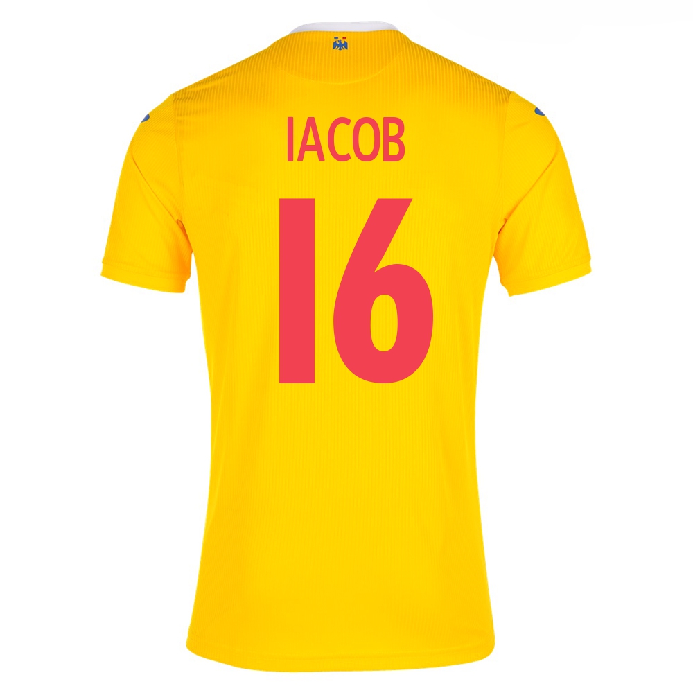 Lapset Romanian Jalkapallomaajoukkue Florin Iacob #16 Kotipaita Keltainen 2021 Lyhythihainen Paita