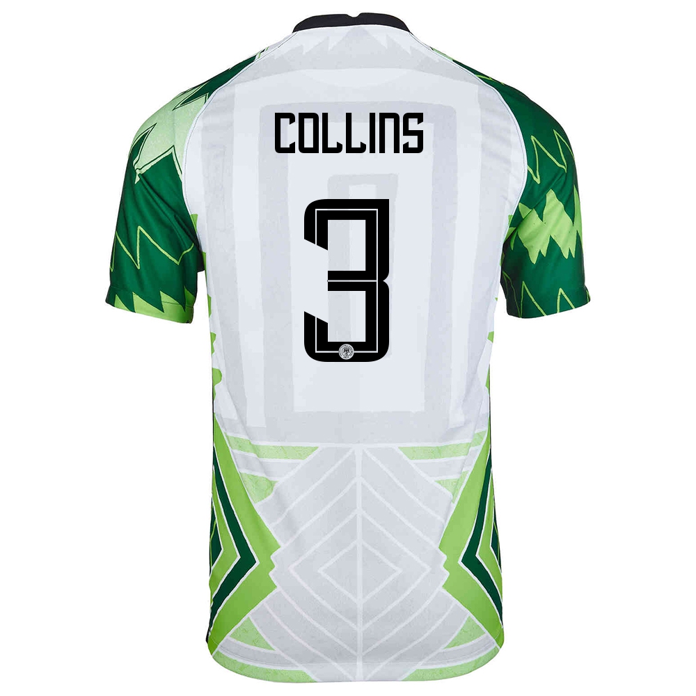 Naisten Nigerian Jalkapallomaajoukkue Jamilu Collins #3 Kotipaita Vihreä Valkoinen 2021 Lyhythihainen Paita