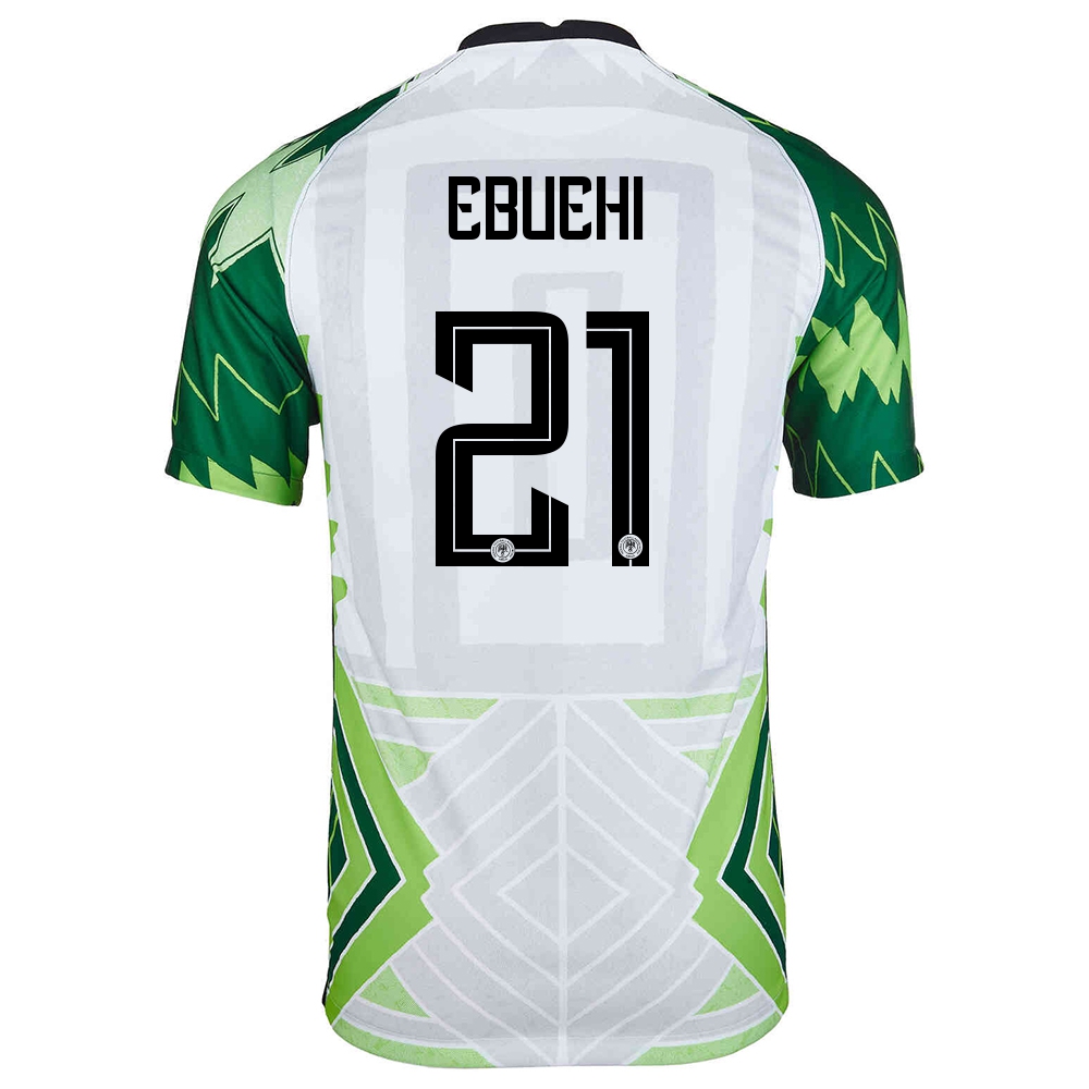 Naisten Nigerian Jalkapallomaajoukkue Tyronne Ebuehi #21 Kotipaita Vihreä Valkoinen 2021 Lyhythihainen Paita