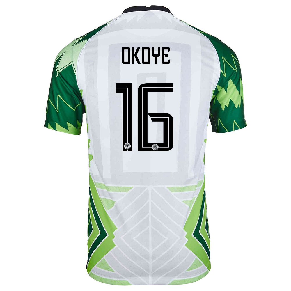 Miesten Nigerian Jalkapallomaajoukkue Maduka Okoye #16 Kotipaita Vihreä Valkoinen 2021 Lyhythihainen Paita
