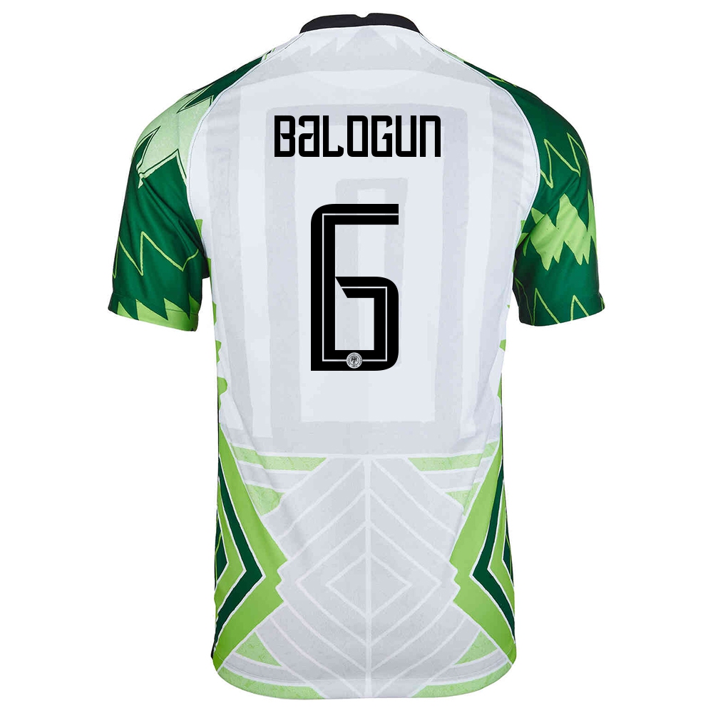 Miesten Nigerian Jalkapallomaajoukkue Leon Balogun #6 Kotipaita Vihreä Valkoinen 2021 Lyhythihainen Paita
