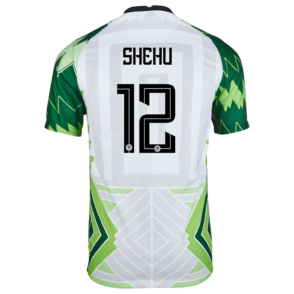 Naisten Nigerian Jalkapallomaajoukkue Abdullahi Shehu #12 Kotipaita Vihreä Valkoinen 2021 Lyhythihainen Paita