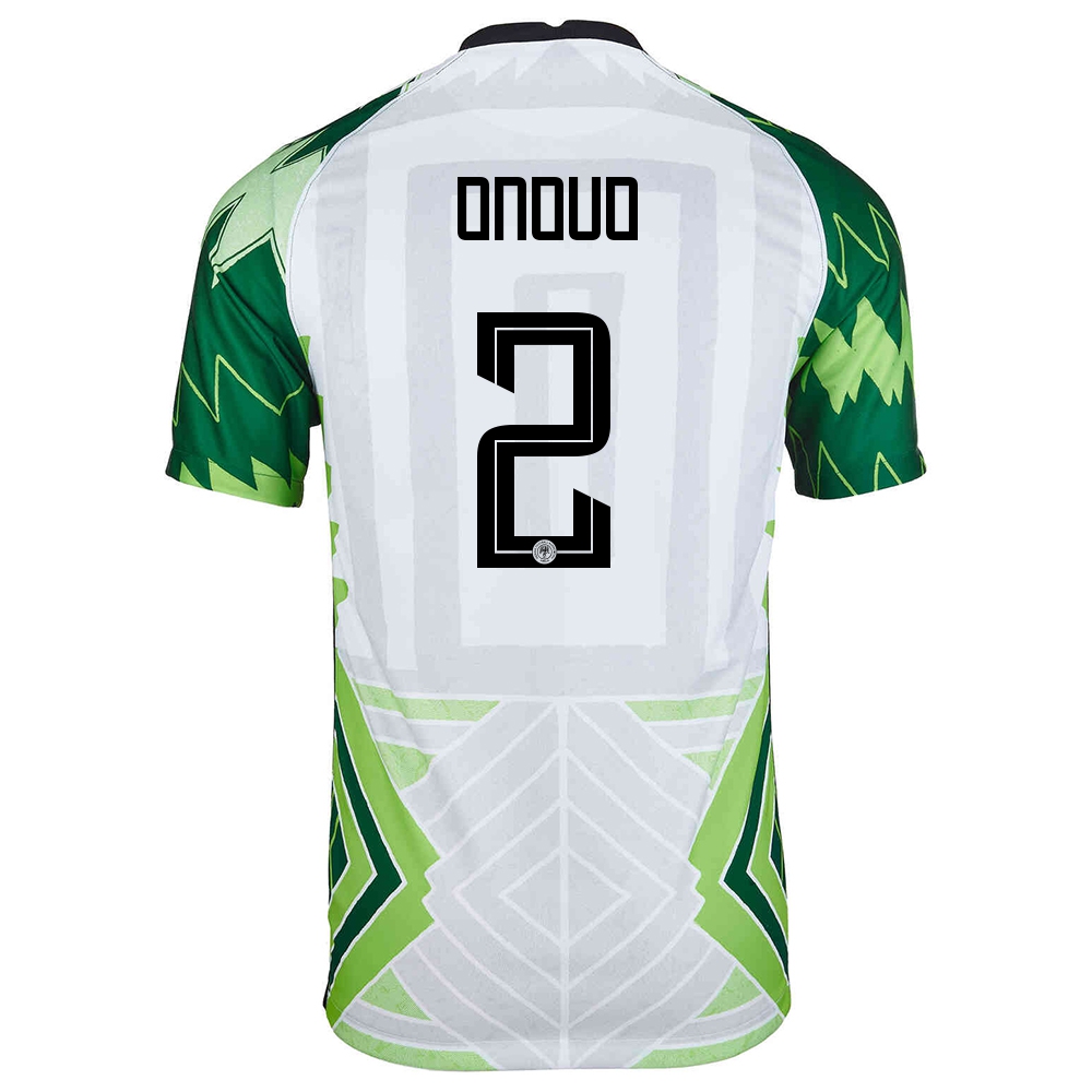 Miesten Nigerian Jalkapallomaajoukkue Vincent Onovo #2 Kotipaita Vihreä Valkoinen 2021 Lyhythihainen Paita