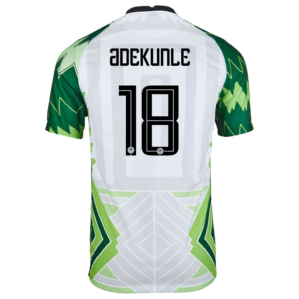 Naisten Nigerian Jalkapallomaajoukkue Adeleke Adekunle #18 Kotipaita Vihreä Valkoinen 2021 Lyhythihainen Paita